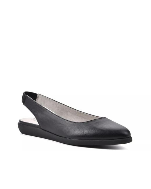 White Mountain Gray Memory Slingback Flat