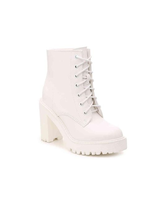 white platform combat boots