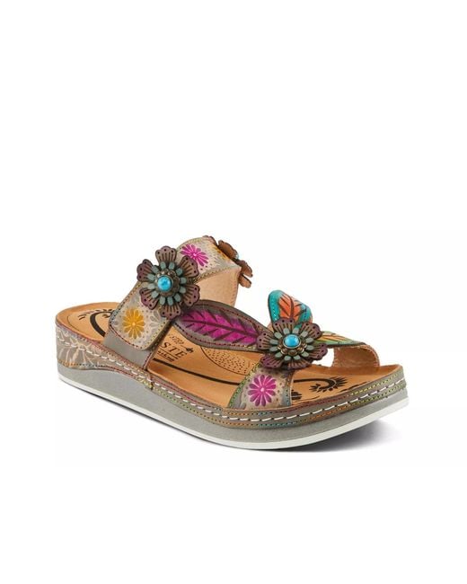 L'ARTISTE Blue Pillowsoft Wedge Sandal