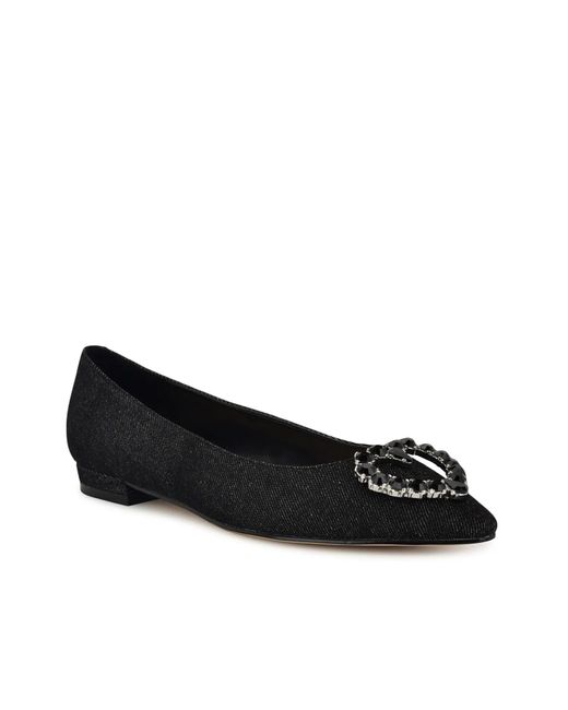 Nine West Black Hearts Flat