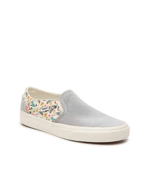 flowered vans slip ons