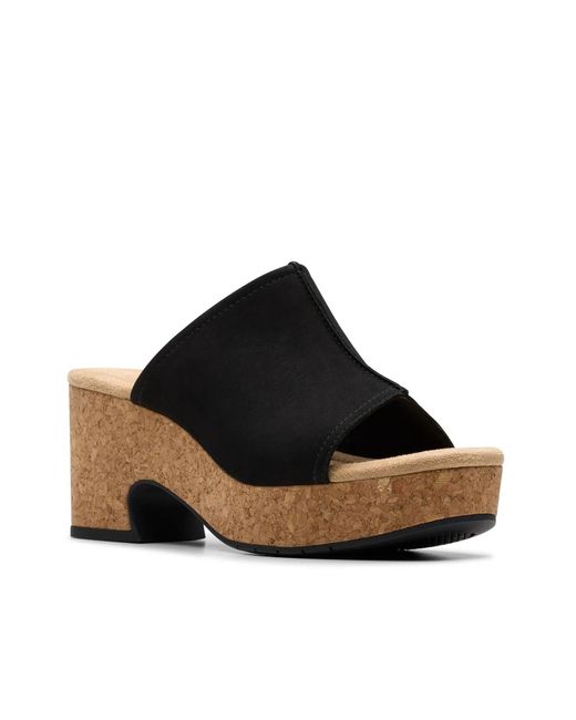 Clarks Black Nerisa Vine Platform Sandal