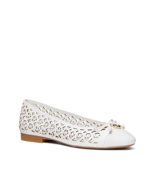 MICHAEL Michael Kors White Piper Flex Ballet Flat