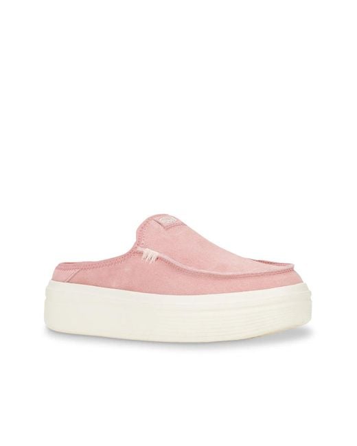 HeyDude Pink Austin Lift Classic Platform Slipon