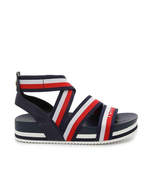 tommy hilfiger navy wedge sandals