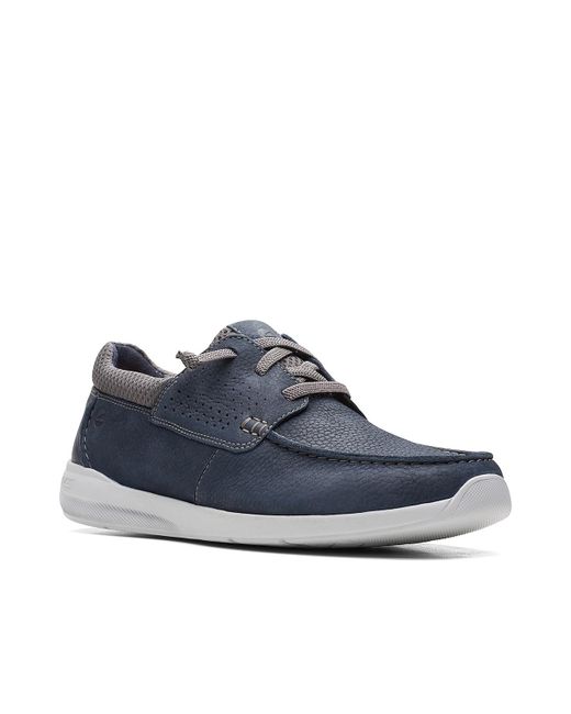 Clarks Leather Gorwin Moc Sneaker in Navy (Blue) for Men | Lyst
