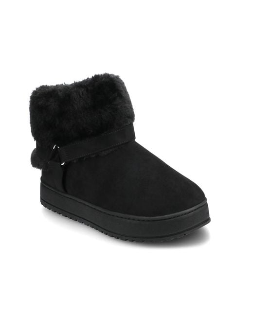 Journee Collection Black Thada Bootie Slipper