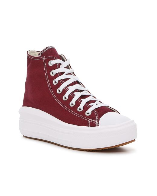 Converse Canvas Chuck Taylor All Star Move High Top Sneaker in Purple ...