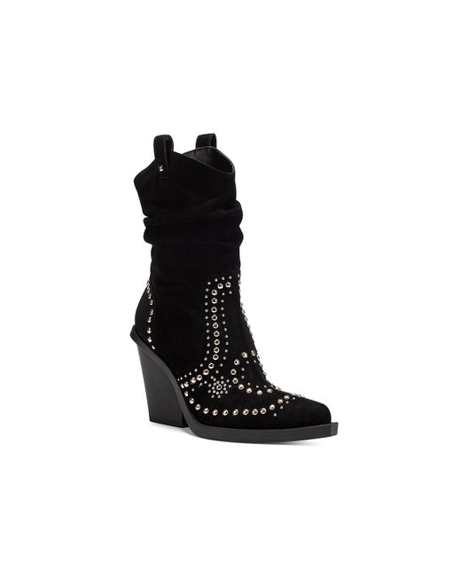 Jessica Simpson Suede Larna Western Bootie in Black | Lyst