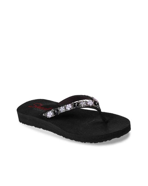 skechers meditation daisy flip flops