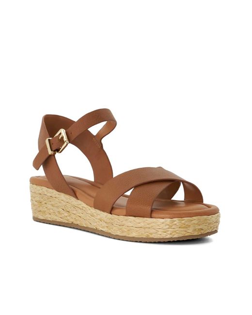 Dune Brown Linnie Wedge Sandal