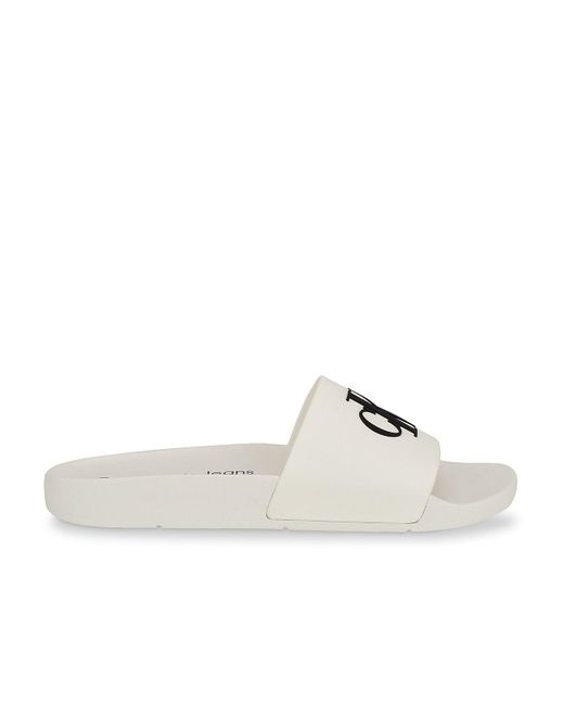 Calvin Klein White Arin Slide Sandal
