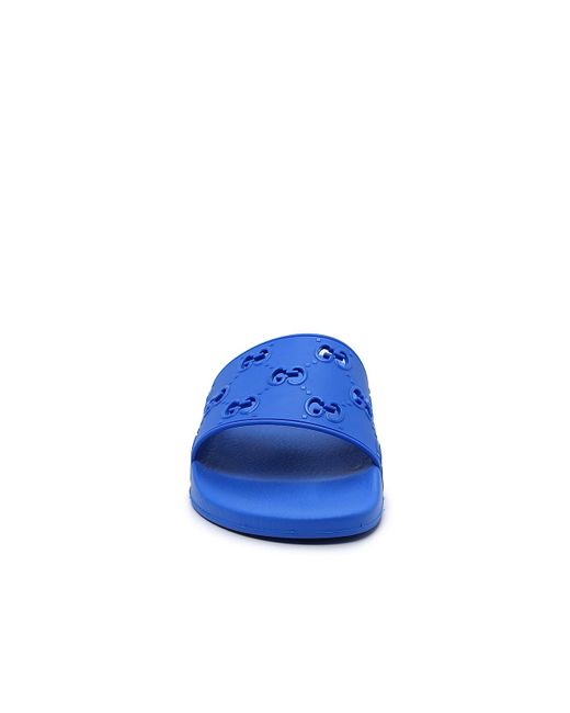 Gucci - Boys Blue GG Logo Rubber Sandals