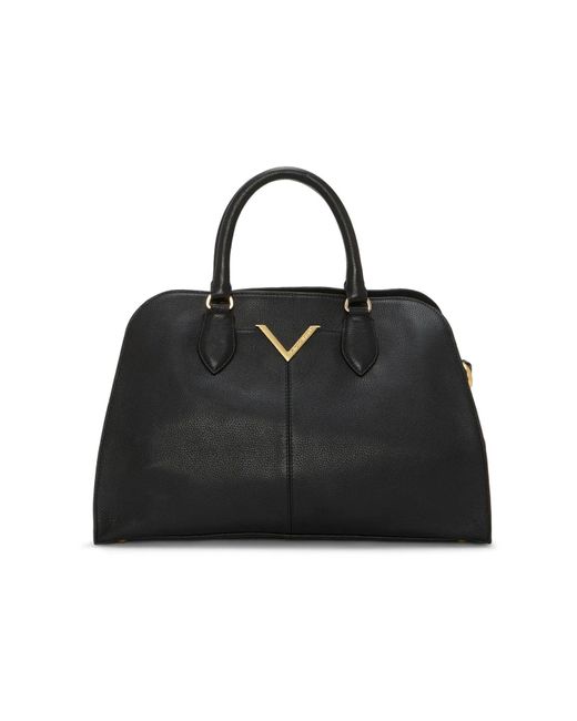 Vince Camuto Black Tasha Leather Dome Satchel