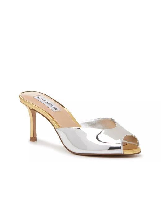 Steve Madden Riveting Sandal in Metallic | Lyst