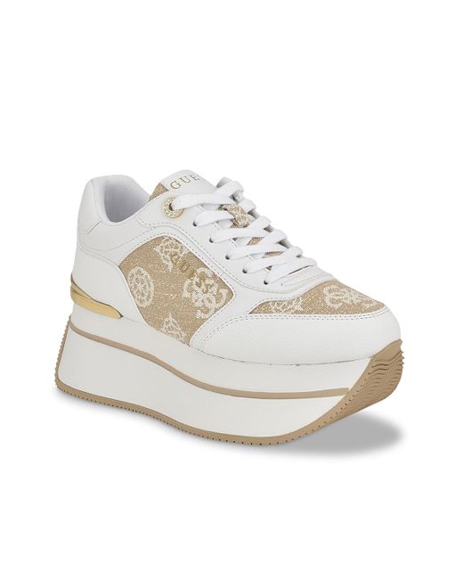 Guess Camrio Platform Sneaker in White | Lyst