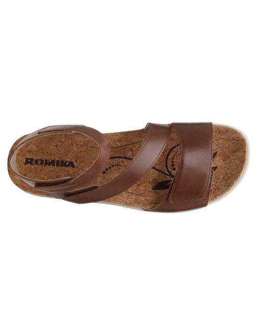 Romika Leather Hollywood Wedge Sandal in Dark Brown (Brown) - Lyst