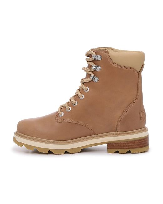 Sorel Lennox Combat Boot in Brown Lyst