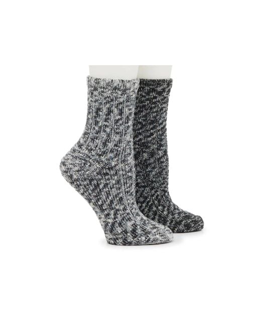 BEARPAW Black Space Dye Anklet Ankle Socks 2 Pack