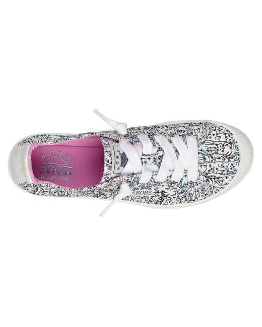 Skechers White Bobs Beyond Kitty Cats Sneaker