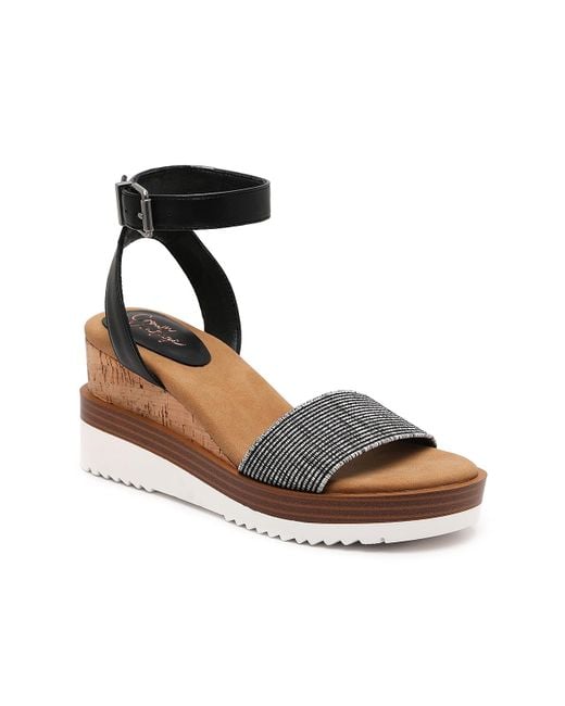 Crown Vintage Milika Wedge Sandal in Black Lyst