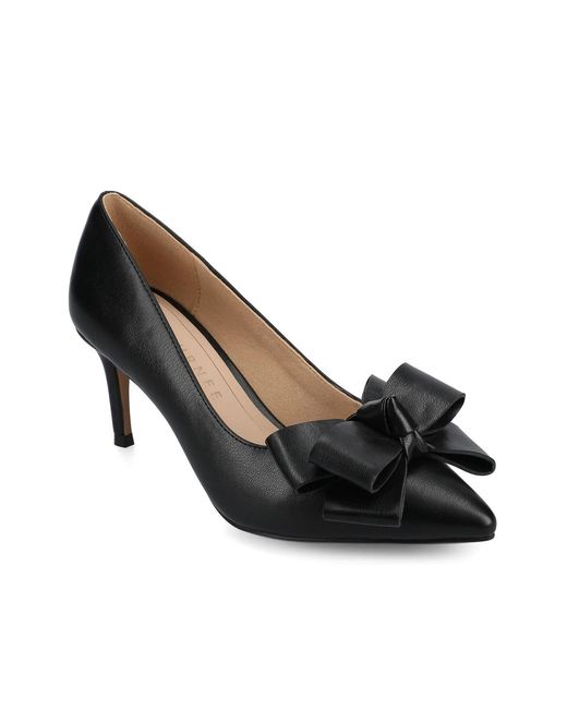 Journee Collection Black Crystol Pump