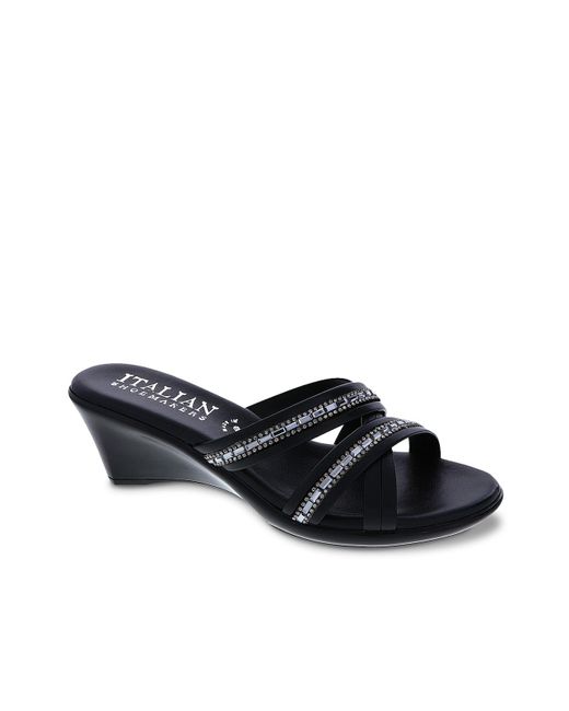 Italian Shoemakers Black Passion Wedge Sandal