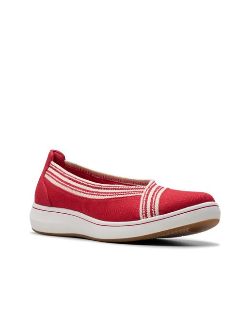 Clarks Red Cloudsteppers Breeze Sky Air Slipon