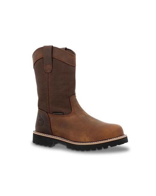 Georgia Boot Brown Core 37 Waterproof Western Work Boot for men
