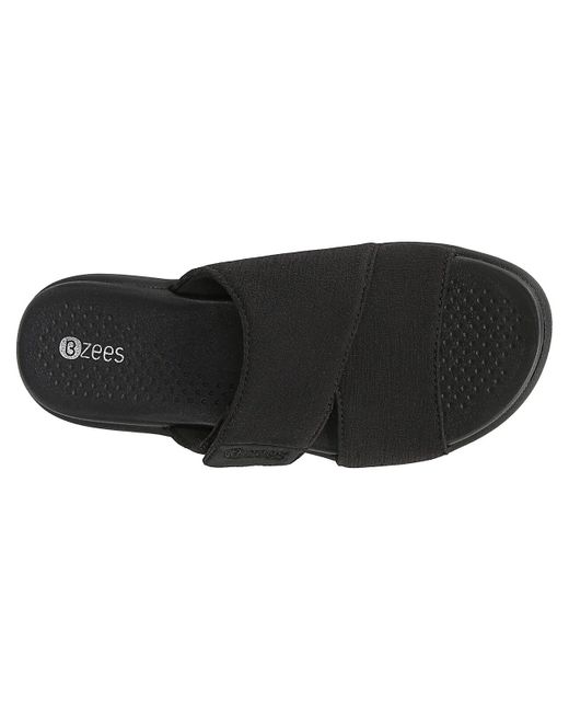 Bzees Black Carefree Wedge Sandal