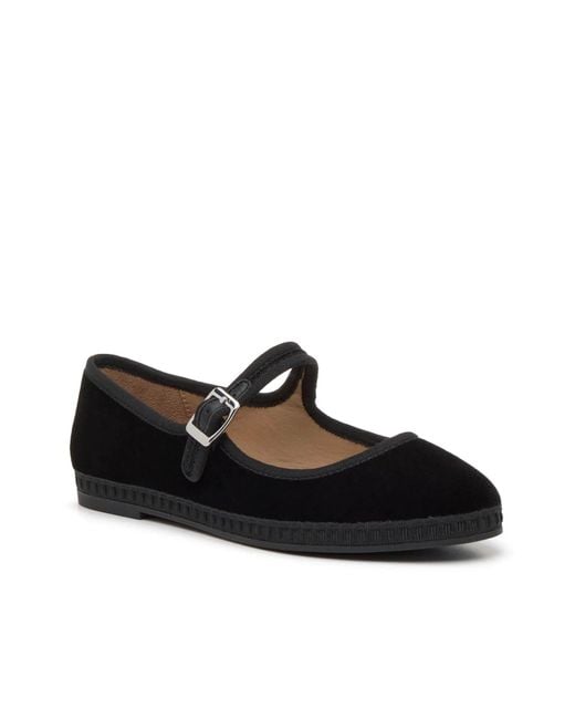 Kelly & Katie Black Golda Mary Jane Flat