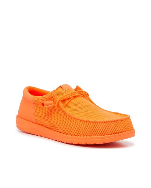 Hey Dude Orange Wally Funk Slip-on Sneaker for men