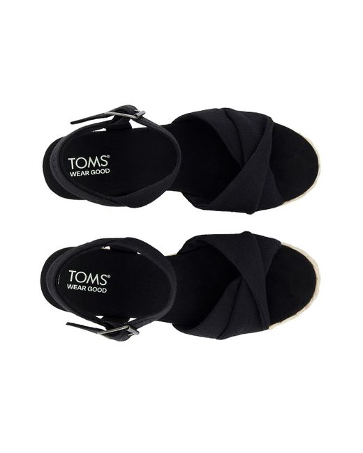 TOMS Black Kinsley Wedge Sandal