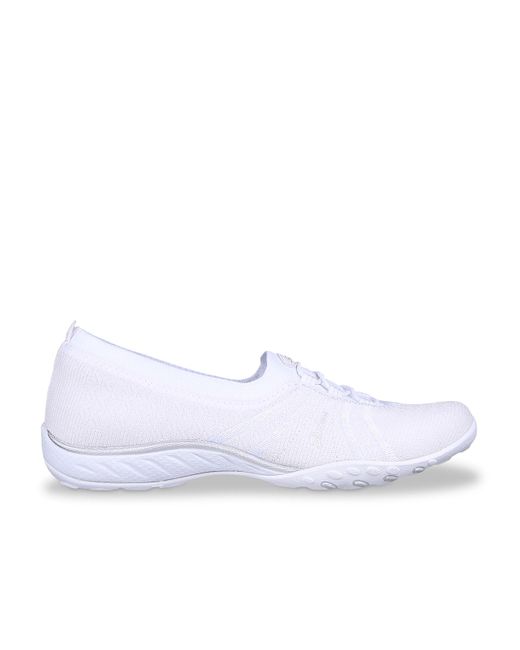Skechers White Relaxed Fit Breathe Easy Slip-on Sneaker