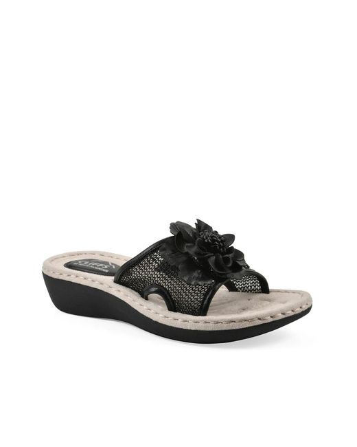 White Mountain Black Chill Wedge Sandal