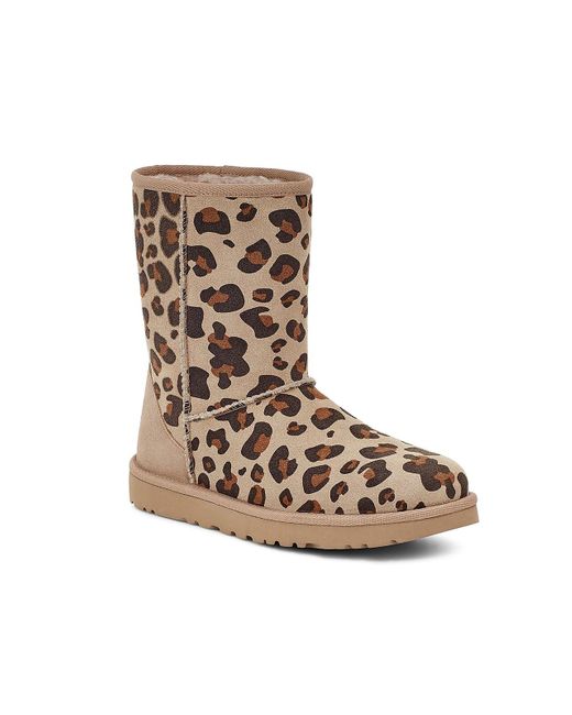 UGG Suede Classic Short Bootie in Beige Leopard Print (Brown) Lyst