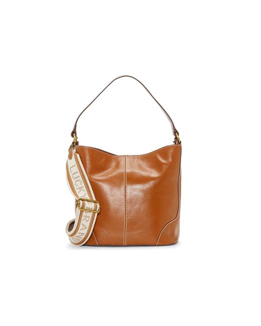 Lucky Brand Brown Cali Leather Bucket Bag