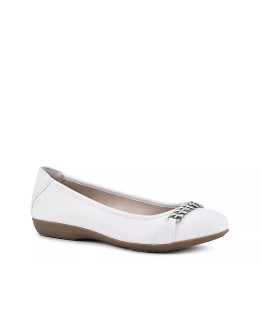 White Mountain White Charmed Ballet Flat