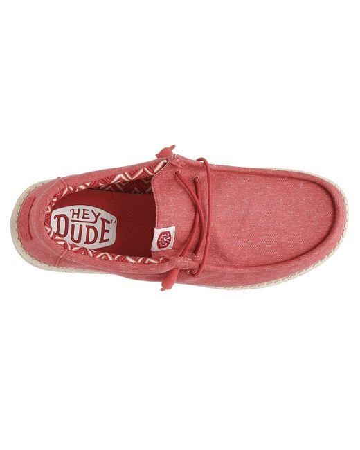Hey Dude Red Wally Slip-on Sneaker for men