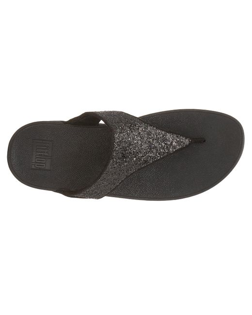 Fitflop Black Lulu Glitzy Wedge Sandal