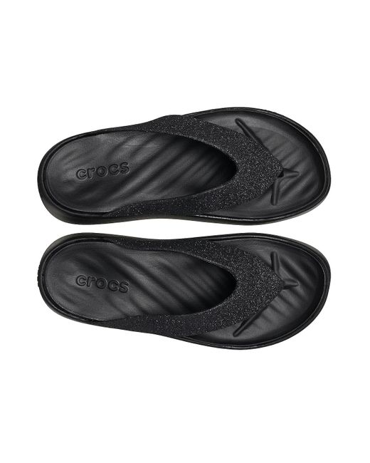 CROCSTM Black Getaway Glitter Platform Sandal