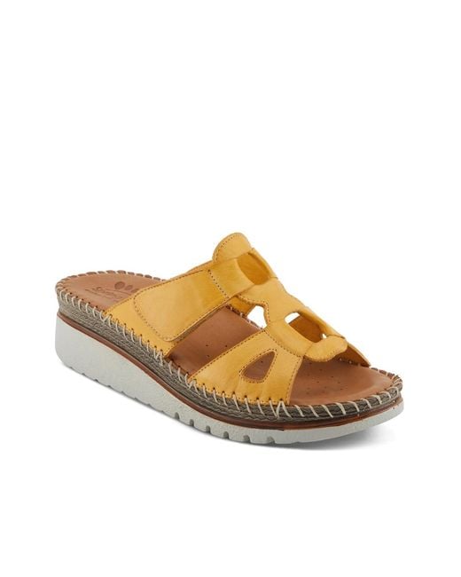 Spring Step Yellow Montera Wedge Sandal