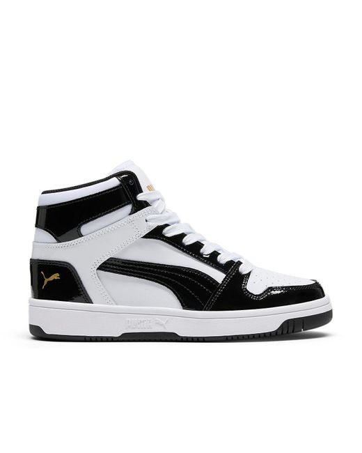 PUMA Black Rebound Layup Shine High-top Sneaker