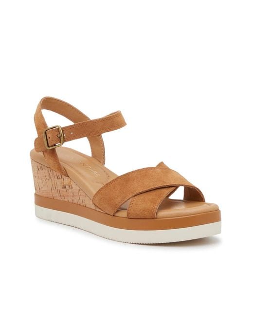 Crown Vintage Black Wide Width Veronia Wedge Sandal