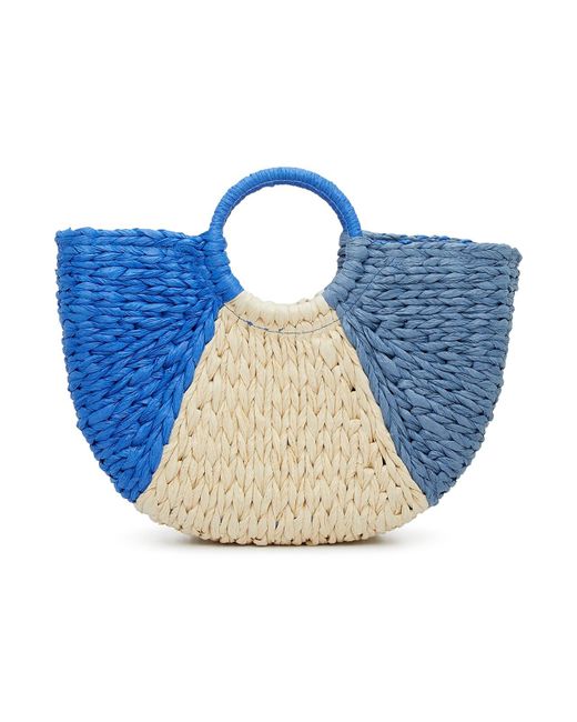 Kelly & Katie Blue Ring Straw Tote