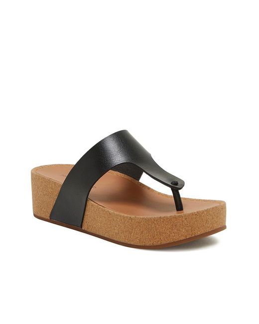 Lucky Brand Synthetic Lizabi Sandal in Black | Lyst