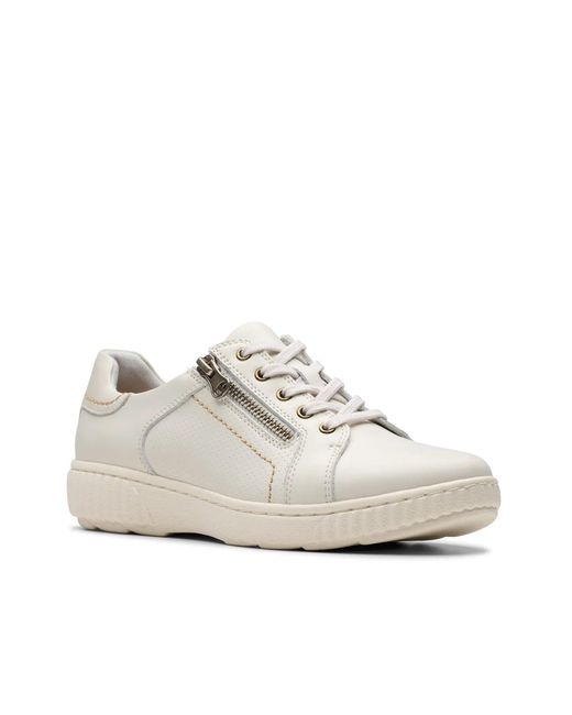 Clarks White Caroline Janna Sneaker