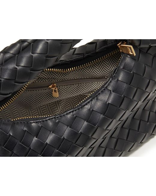 Crown Vintage Black Woven Knotted Hobo Bag
