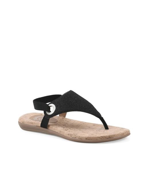 White Mountain Black Lifeway Sandal