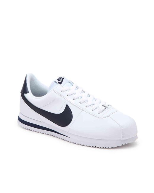 Nike White Cortez Basic Leather Men's Shoe for men